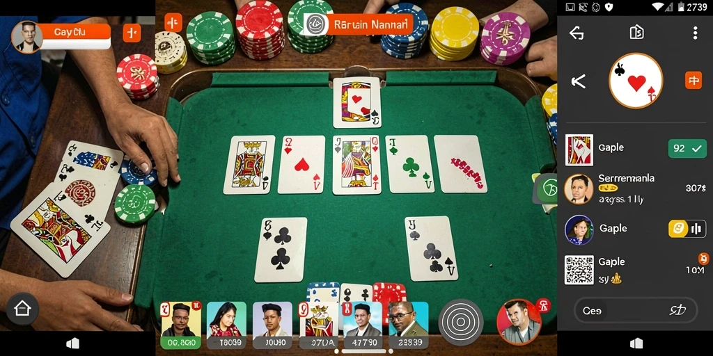 Tampilan gameplay seru permainan gaple di 2739.
