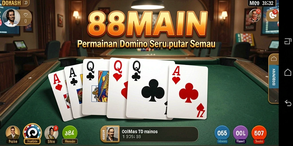 Tampilan gameplay seru di 88MAIN dengan aksi Domino.