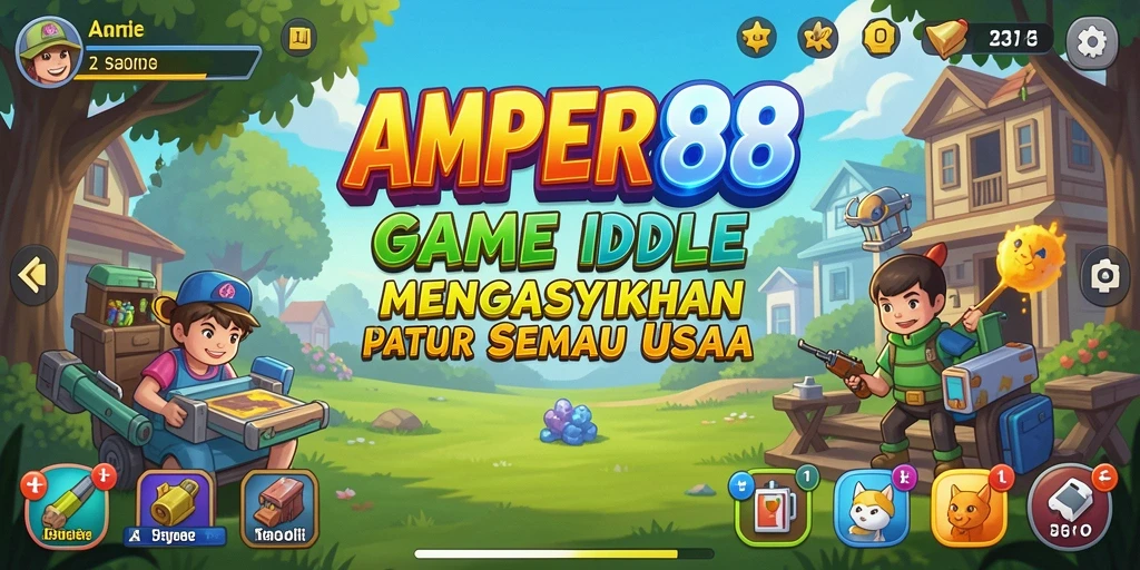 Screenshot gameplay AMPER88 menampilkan aksi membangun kerajaan yang seru.