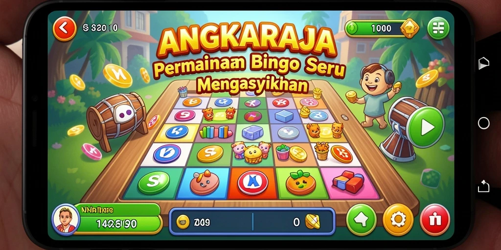 Tampilan utama gameplay Bingo di ANGKARAJA yang seru.