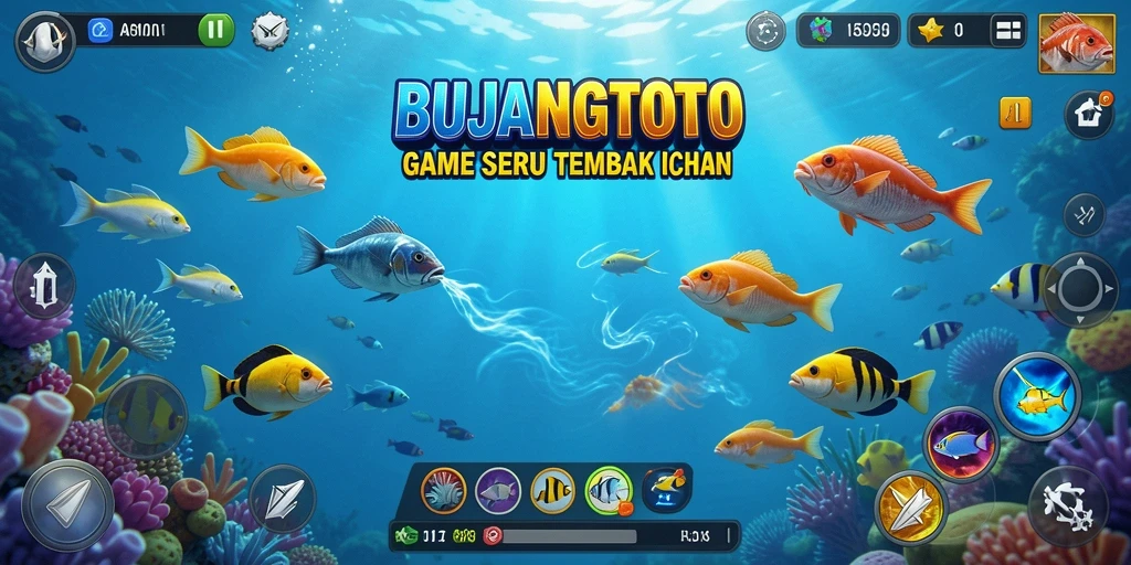 Tampilan gameplay seru dari BUJANGTOTO saat menembak ikan.