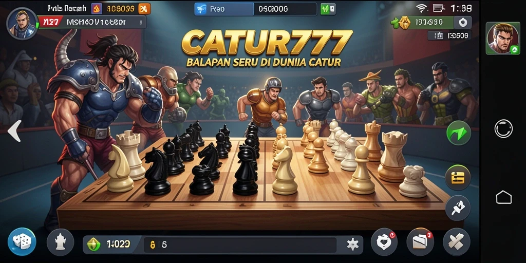 Tangkapan layar gameplay CATUR777 menampilkan aksi balap yang seru dan strategis.