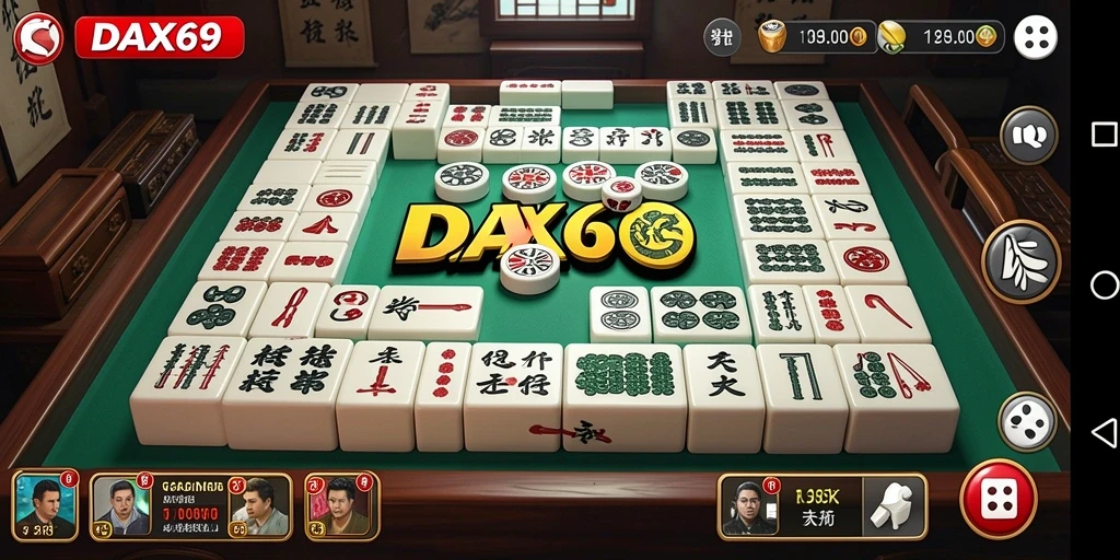 Tampilan gameplay DAX69 yang menarik dalam permainan Mahjong.