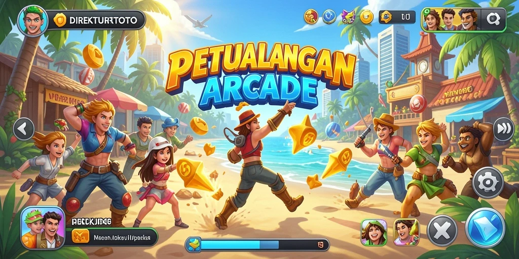 Tampilan gameplay seru dari DIREKTURTOTO dengan aksi arcade yang menantang.