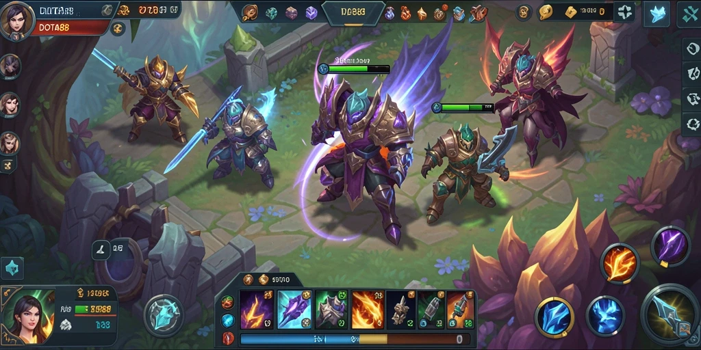 Screenshot gameplay DOTA88 yang menampilkan pertempuran seru dan eksplorasi.