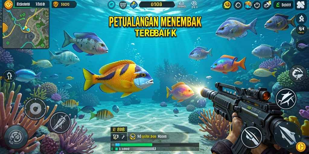 Tampilan gameplay E88 yang menampilkan aksi menembak ikan.