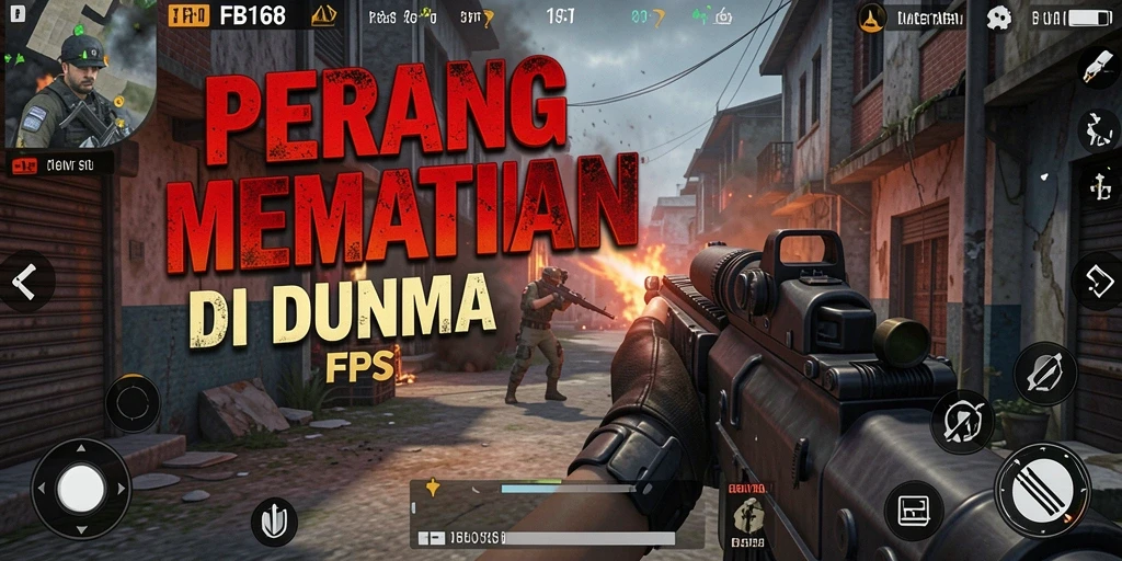 Screenshot FB168 menampilkan aksi tembak-menembak yang intens.