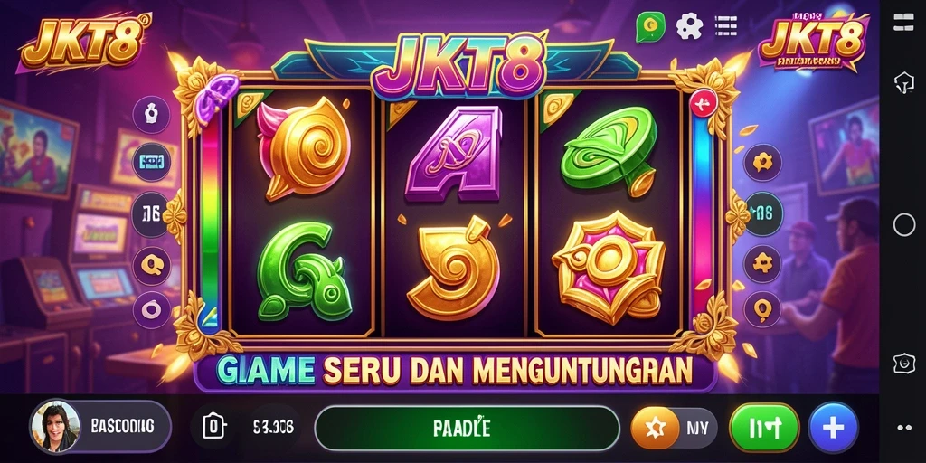 Tampilan menakjubkan dari gameplay JKT8 yang penuh warna dan seru.
