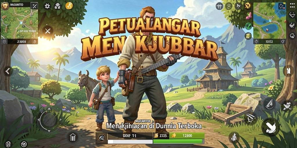 Screenshot menunjukkan pemain menjelajahi dunia luas MACANTOTO.