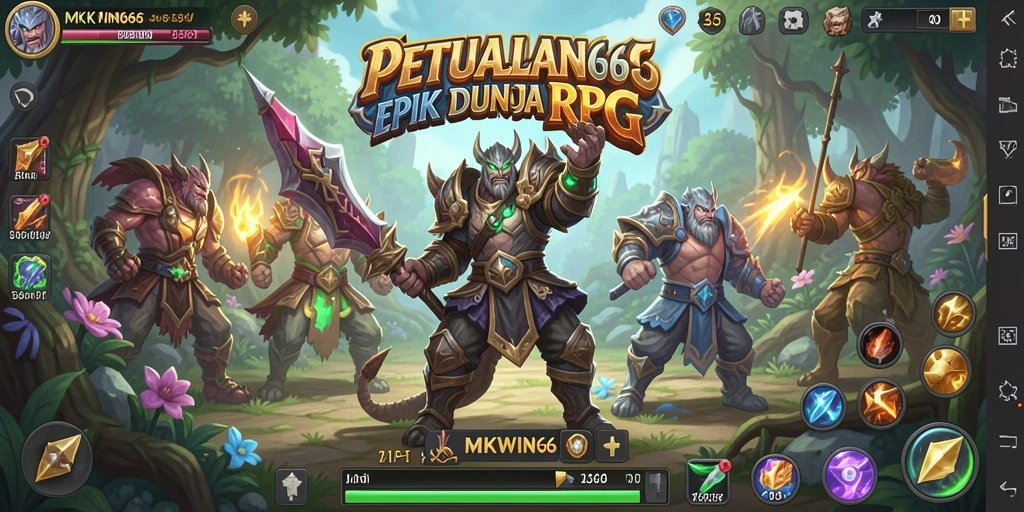 Tampilan gameplay <strong>MKWIN666</strong> yang mendebarkan dan strategis dalam pertempuran RPG.
