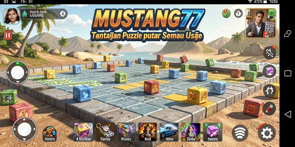 Tampilan screenshot yang menunjukkan gameplay seru dari MUSTANG77.