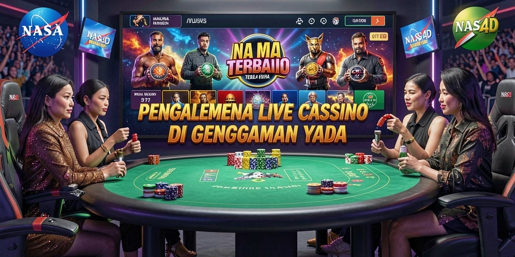 Tampilan screenshot <strong>NASA4D</strong> menunjukkan dealer live dan interaksi permainan yang mendebarkan.