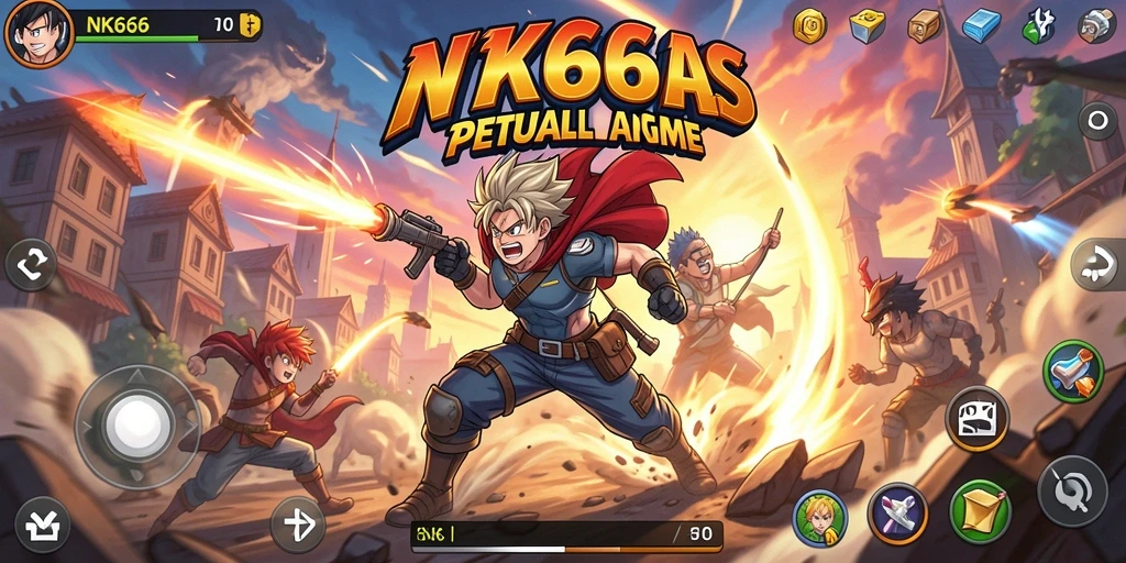 Menampilkan aksi seru dalam game Anime NK666.