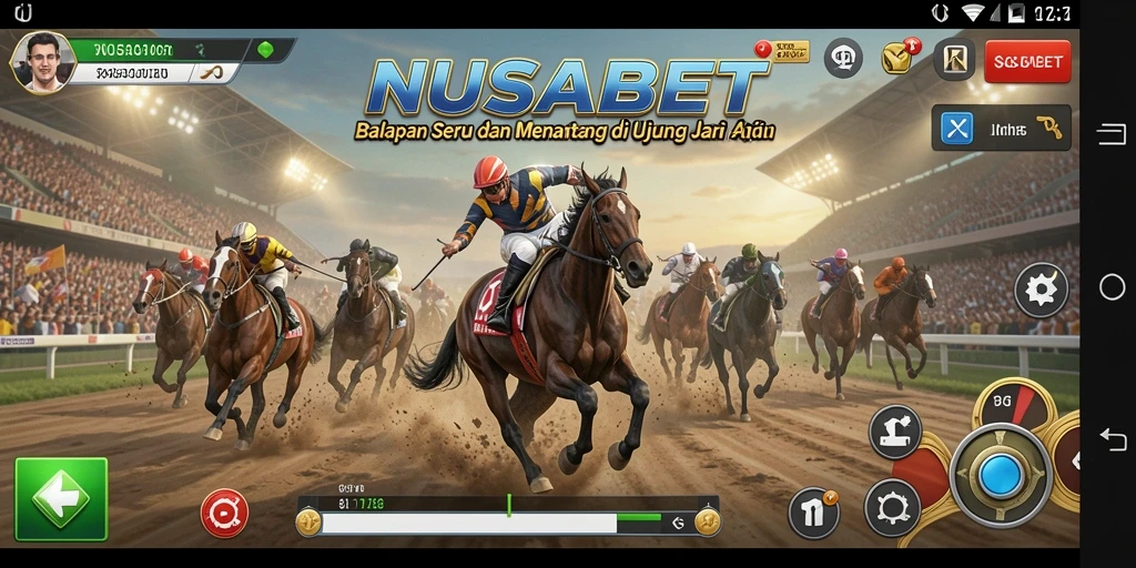 Gameplay Racing NUSABET yang mendebarkan dan penuh aksi.