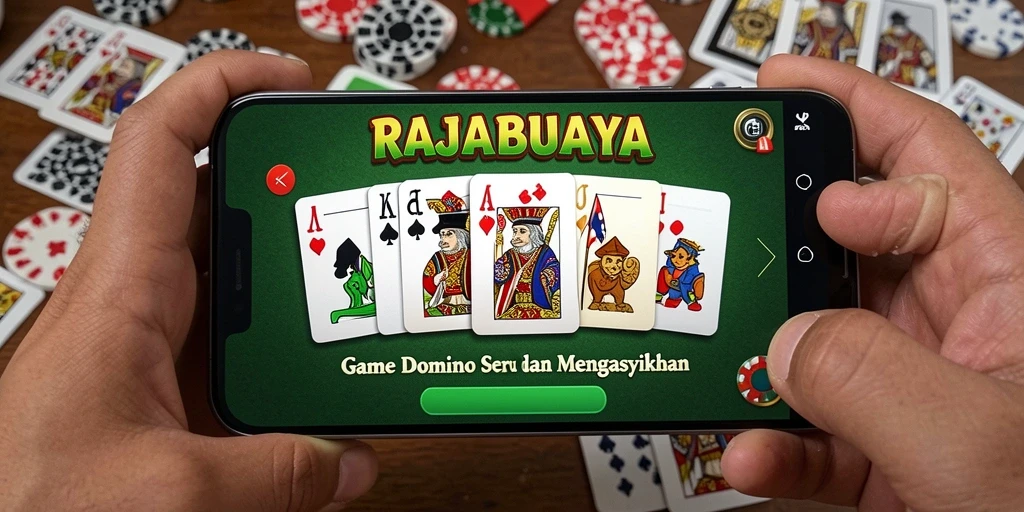 Screenshot gameplay RAJABUAYA dengan tampilan seru permainan Domino.
