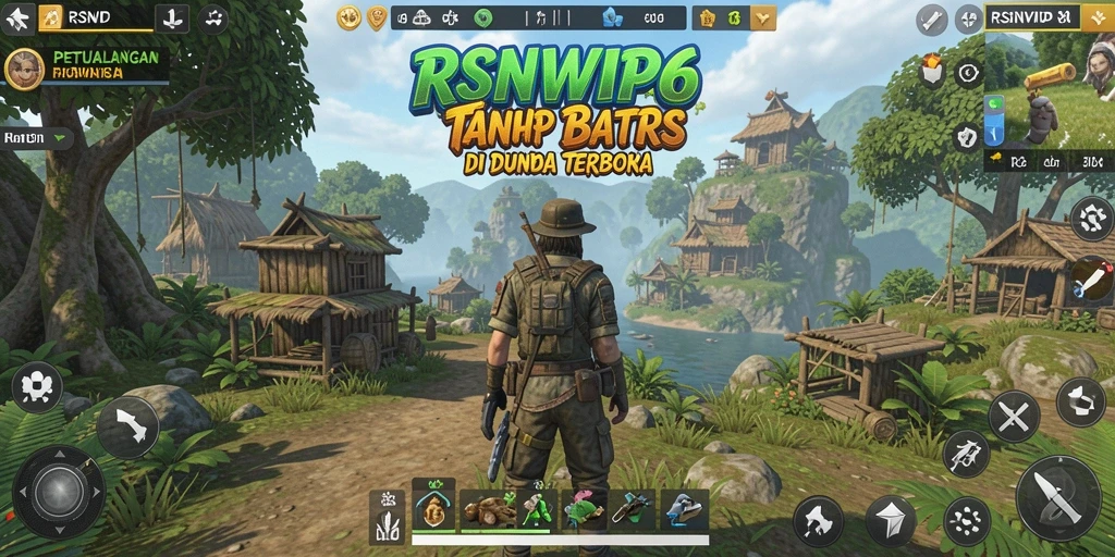 Screenshot gameplay RSNVIP6 menunjukkan dunia terbuka yang luas dan dinamis.