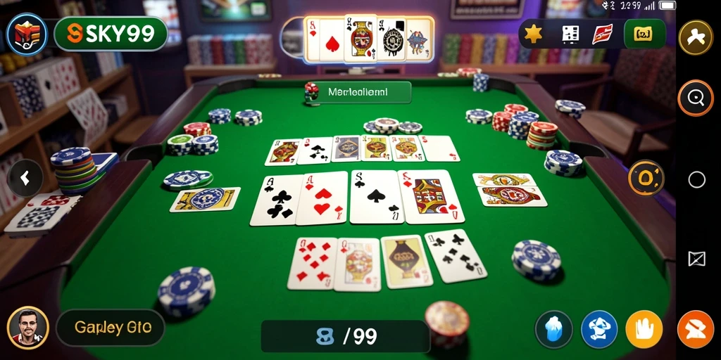 Tampilan gameplay seru dan interaktif dari SKY99 Gaple.