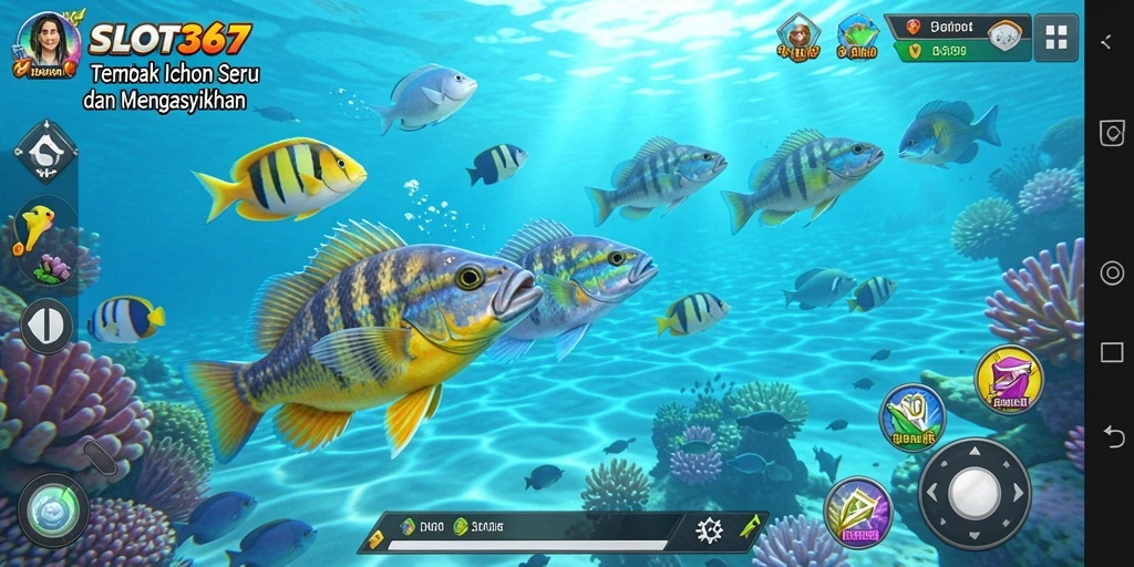 Gameplay menarik dengan aksi menembak ikan yang mendebarkan.