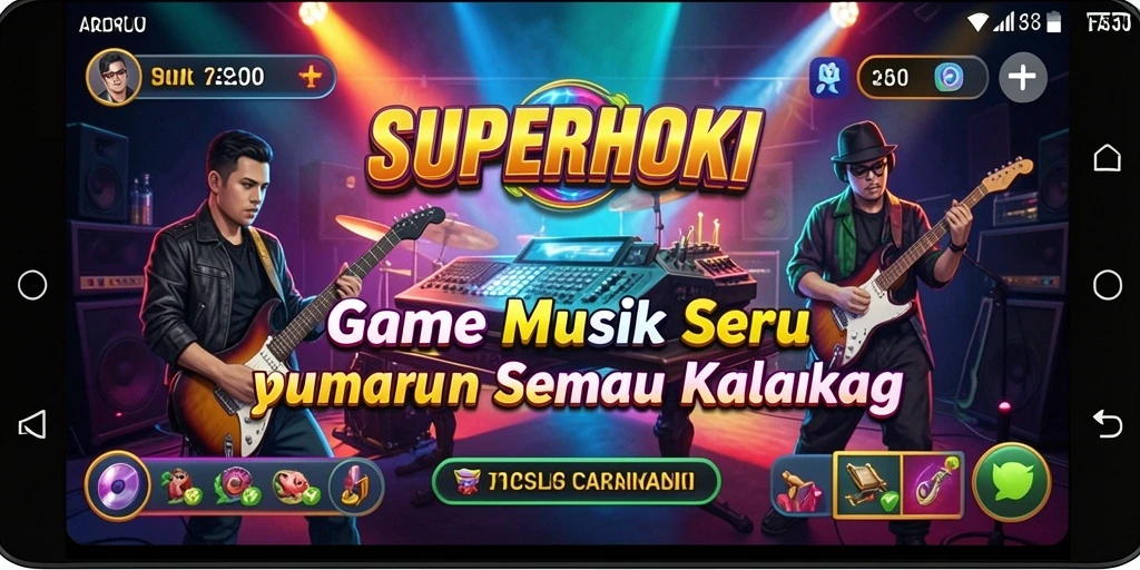 Gameplay SUPERHOKI yang seru dengan koleksi lagu beragam