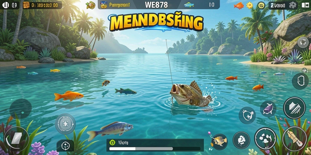 Tampilan gameplay WE878 dengan aksi memancing yang seru dan grafis menakjubkan.
