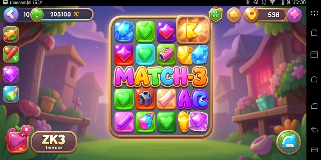 Tangkapan layar menampilkan aksi seru dalam game Match-3 ZK3.