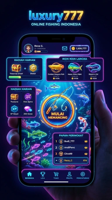 Menu aplikasi luxury777 yang mudah dinavigasi.
